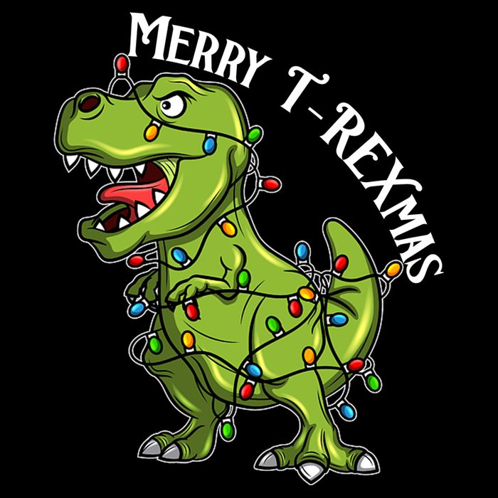 Merry T Rexmas Trex Christmas Wool Snapback Cap