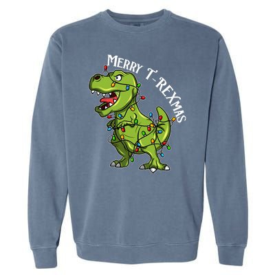 Merry T Rexmas Trex Christmas Garment-Dyed Sweatshirt