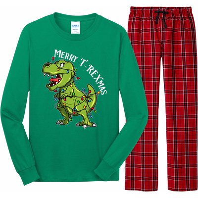 Merry T Rexmas Trex Christmas Long Sleeve Pajama Set