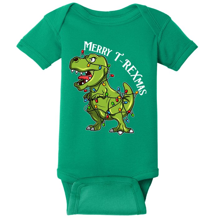 Merry T Rexmas Trex Christmas Baby Bodysuit