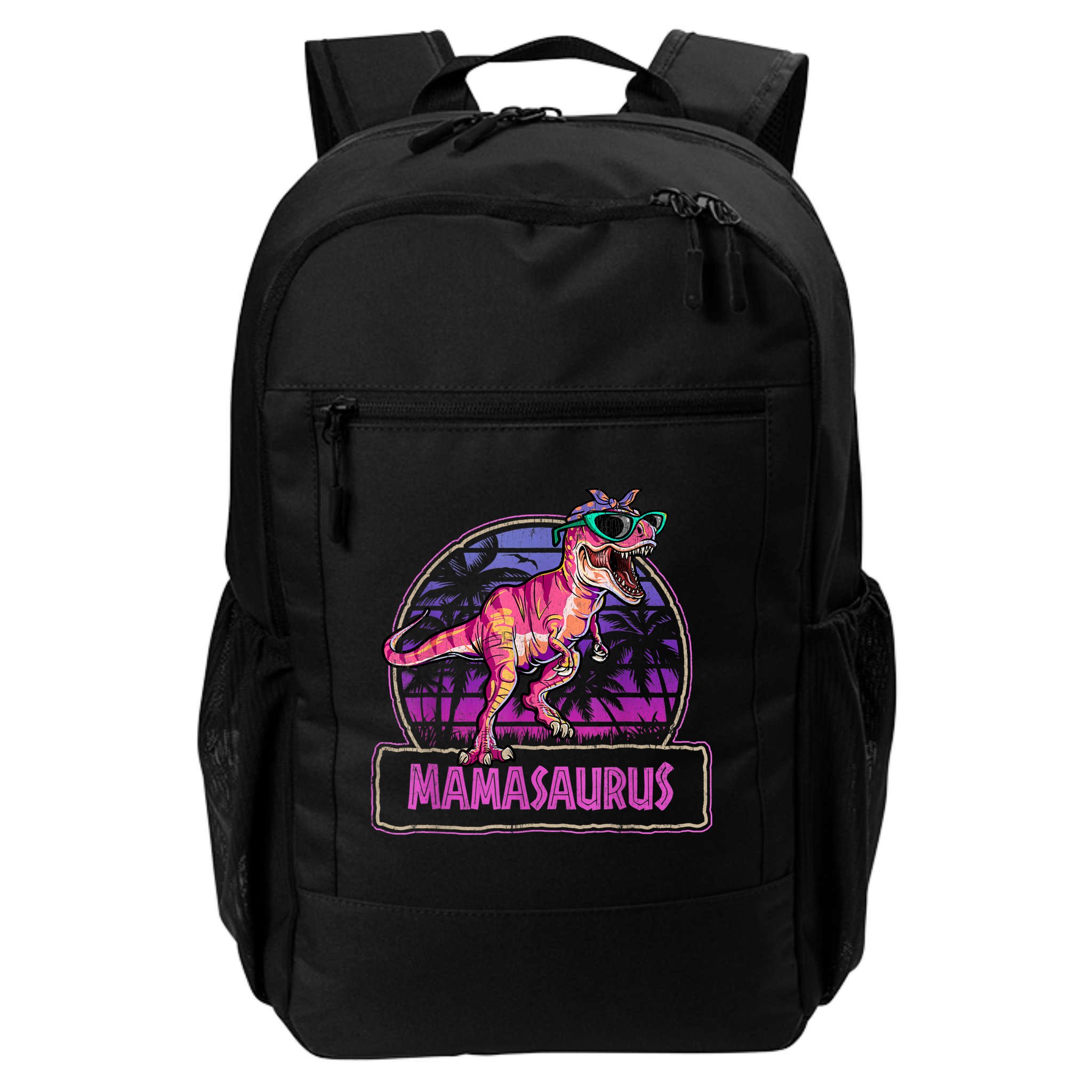 Mamasaurus T Rex Mama Saurus Women Dinosaur Family Matching Backpack