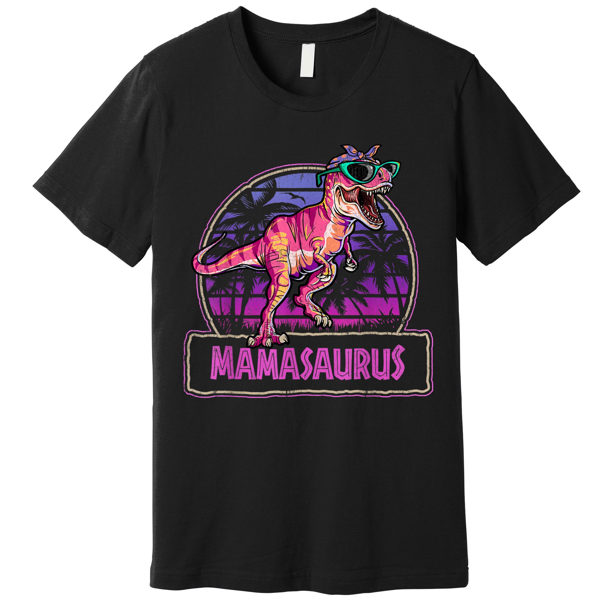 Mamasaurus T Rex Mama Saurus Women Dinosaur Family Matching Premium T-Shirt