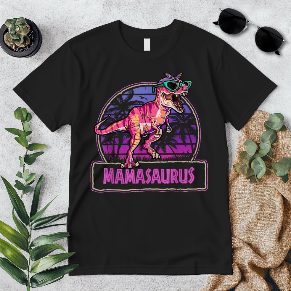 Mamasaurus T Rex Mama Saurus Women Dinosaur Family Matching Premium T-Shirt