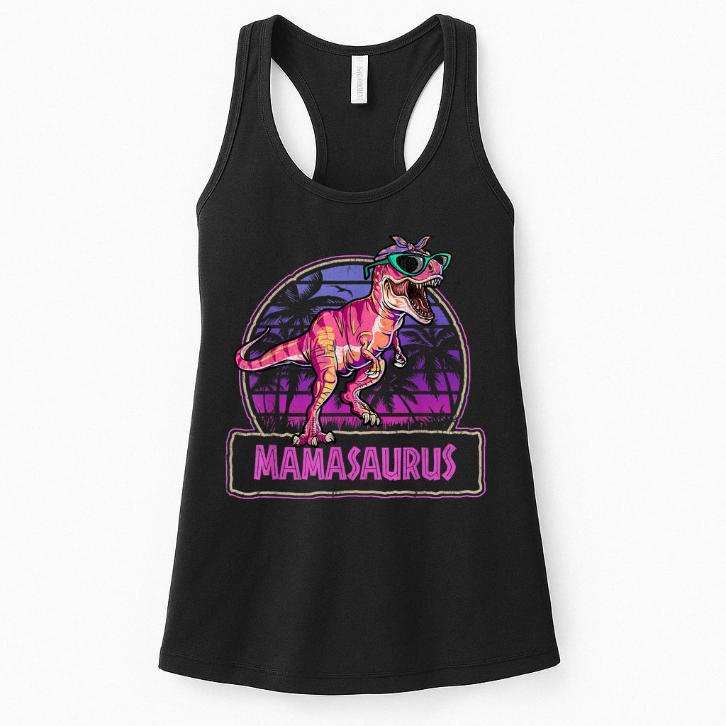 Mamasaurus T Rex Mama Saurus Women Dinosaur Family Matching Womens Tank Top