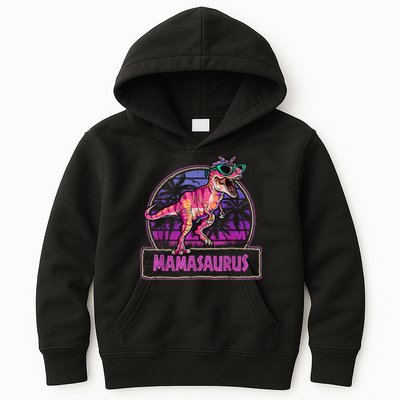 Mamasaurus T Rex Mama Saurus Women Dinosaur Family Matching Kids Hoodie