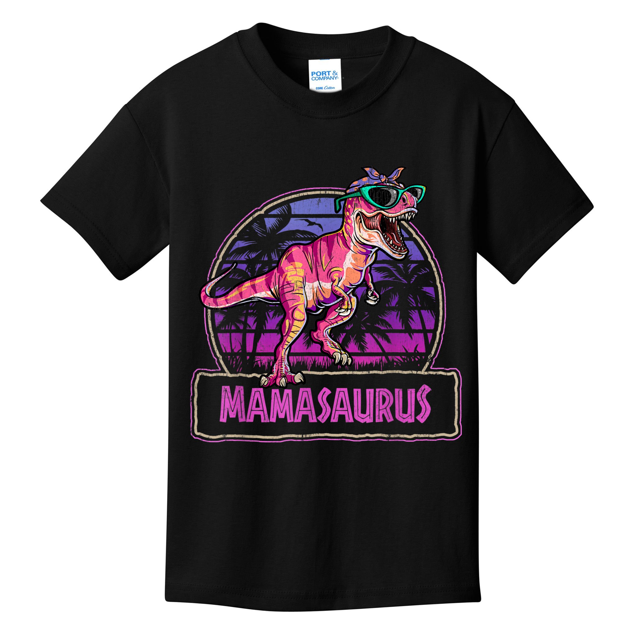 Mamasaurus T Rex Mama Saurus Women Dinosaur Family Matching Kids T-Shirt