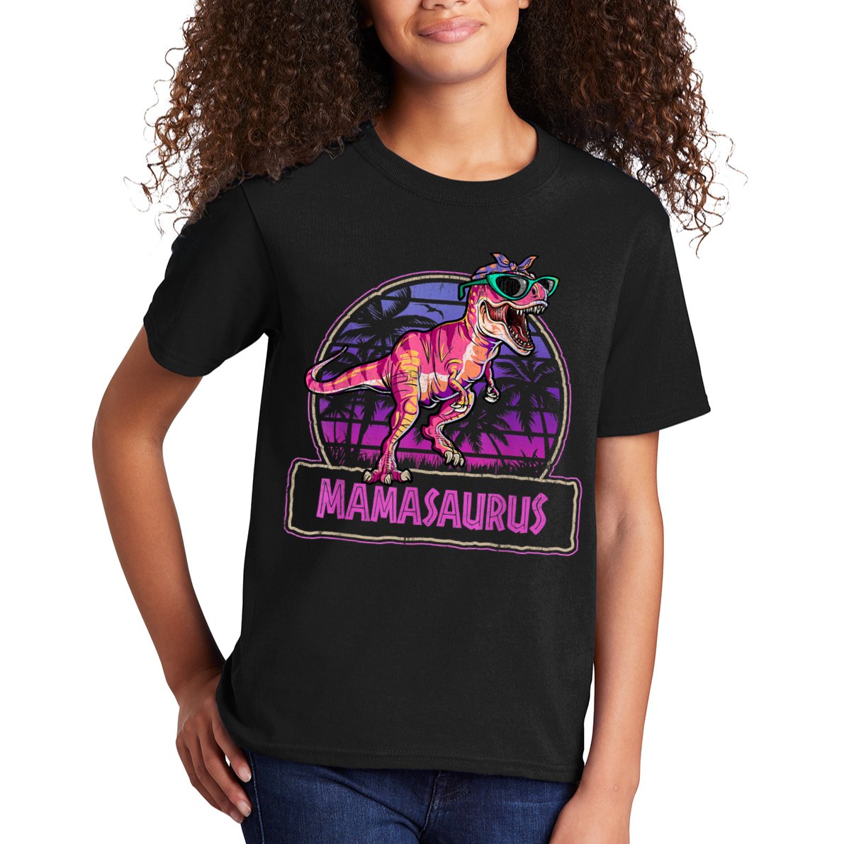 Mamasaurus T Rex Mama Saurus Women Dinosaur Family Matching Kids T-Shirt