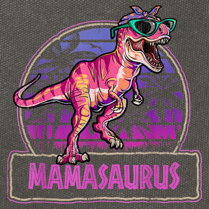 Mamasaurus T Rex Mama Saurus Women Dinosaur Family Matching Cotton Canvas Backpack