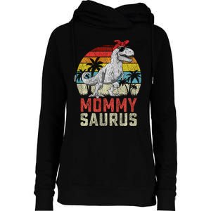 Mommysaurus T Rex Dinosaur Mommy Saurus MotherS Family Sweat Womens Funnel Neck Pullover Hood