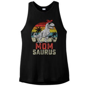 Momsaurus T Rex Dinosaur Mom Saurus MotherS Family Ladies PosiCharge Tri-Blend Wicking Tank