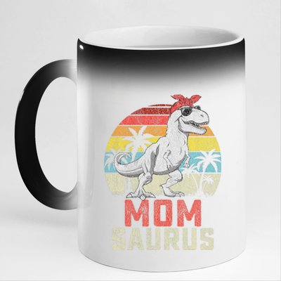 Momsaurus T Rex Dinosaur Mom Saurus MotherS Family 11oz Black Color Changing Mug