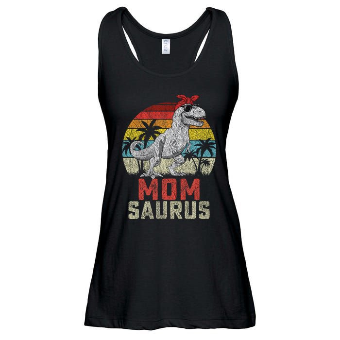 Momsaurus T Rex Dinosaur Mom Saurus MotherS Family Ladies Essential Flowy Tank