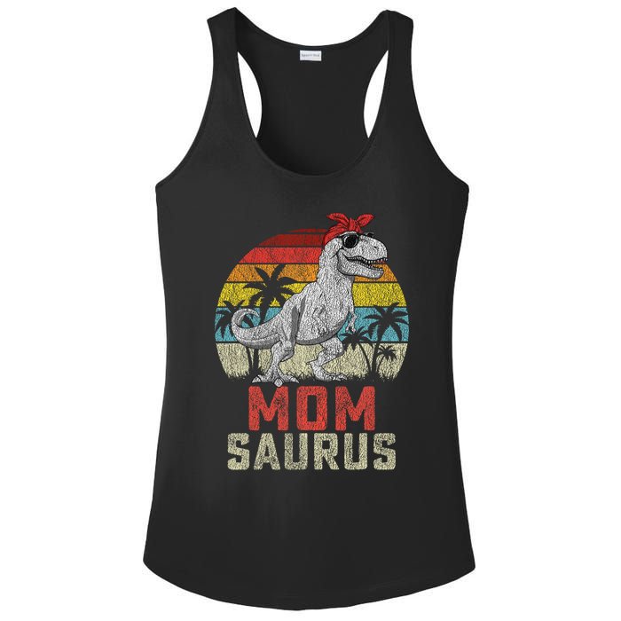 Momsaurus T Rex Dinosaur Mom Saurus MotherS Family Ladies PosiCharge Competitor Racerback Tank