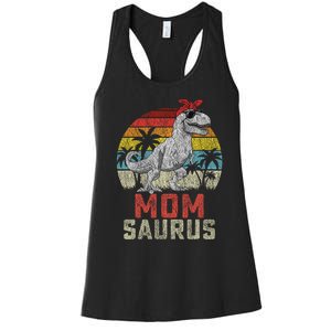 Momsaurus T Rex Dinosaur Mom Saurus MotherS Family Women's Racerback Tank