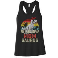 Momsaurus T Rex Dinosaur Mom Saurus MotherS Family Women's Racerback Tank