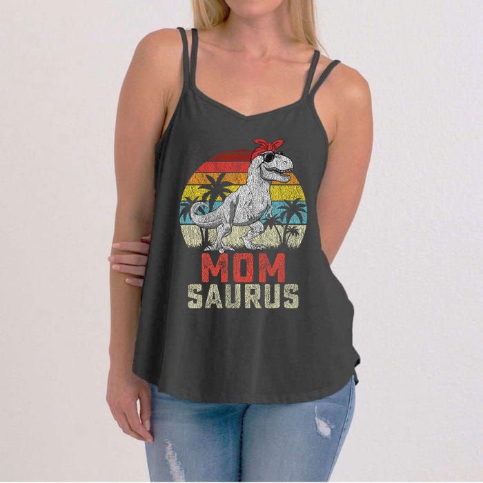 Momsaurus T Rex Dinosaur Mom Saurus MotherS Family Women's Strappy Tank