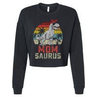 Momsaurus T Rex Dinosaur Mom Saurus MotherS Family Cropped Pullover Crew