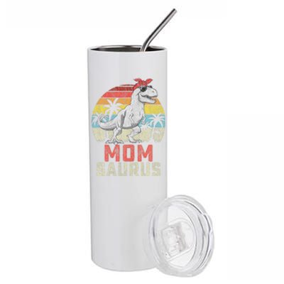 Momsaurus T Rex Dinosaur Mom Saurus MotherS Family Stainless Steel Tumbler