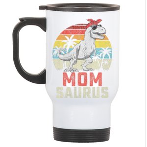 Momsaurus T Rex Dinosaur Mom Saurus MotherS Family Stainless Steel Travel Mug