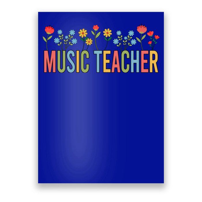 Music Teacher Retro Wildflowers Back To School Gift Poster