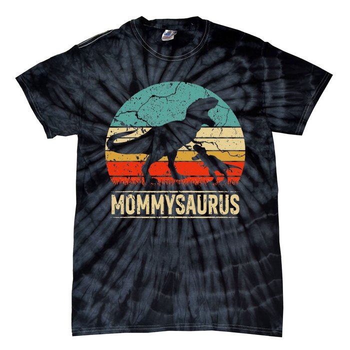 Mommysaurus T Rex Dinosaur Mommy Saurus Family Matching Tie-Dye T-Shirt