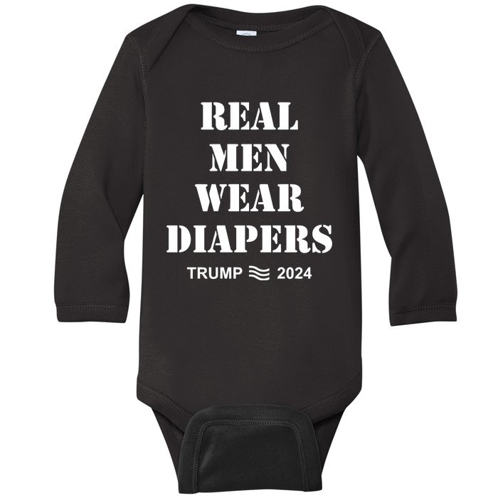 Maga Trumps Real Wear Diapers 2024 Baby Long Sleeve Bodysuit