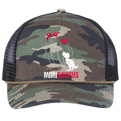 Mimisaurus T Rex Dinosaur Mimi Saurus mother's day Retro Rope Trucker Hat Cap