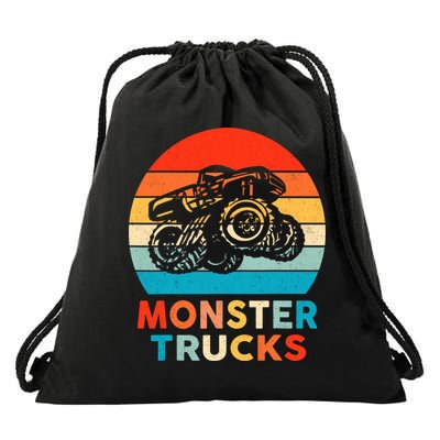 Monster Truck Retro Vintage Gift Drawstring Bag