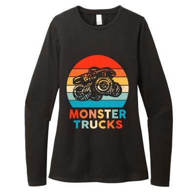 Monster Truck Retro Vintage Gift Womens CVC Long Sleeve Shirt