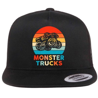 Monster Truck Retro Vintage Gift Flatbill Hat