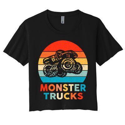 Monster Truck Retro Vintage Gift Crop Top
