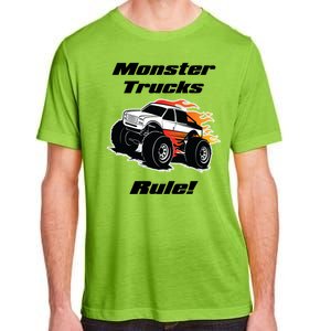 Monster Trucks Rule Gift With Fast Flame Great Gift Adult ChromaSoft Performance T-Shirt