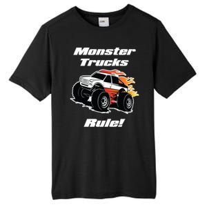 Monster Trucks Rule Gift With Fast Flame Great Gift Tall Fusion ChromaSoft Performance T-Shirt