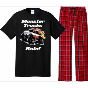 Monster Trucks Rule Gift With Fast Flame Great Gift Pajama Set