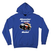 Monster Trucks Rule Gift With Fast Flame Great Gift Hoodie