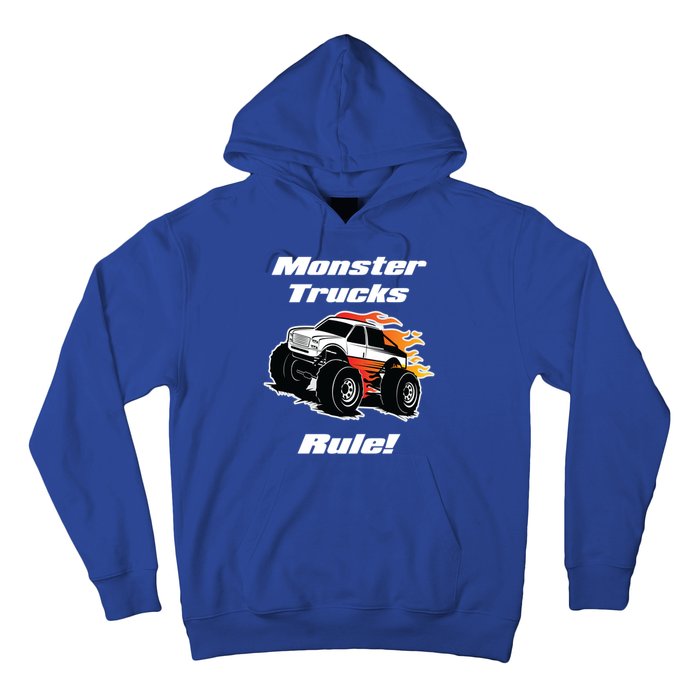 Monster Trucks Rule Gift With Fast Flame Great Gift Hoodie