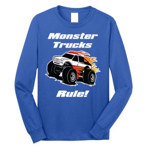 Monster Trucks Rule Gift With Fast Flame Great Gift Long Sleeve Shirt