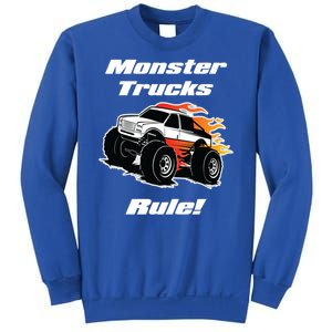 Monster Trucks Rule Gift With Fast Flame Great Gift Sweatshirt