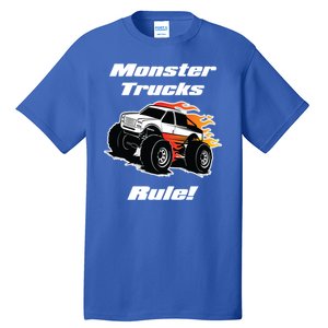 Monster Trucks Rule Gift With Fast Flame Great Gift Tall T-Shirt