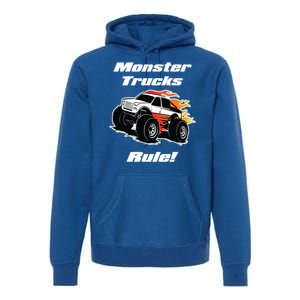 Monster Trucks Rule Gift With Fast Flame Great Gift Premium Hoodie