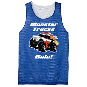 Monster Trucks Rule Gift With Fast Flame Great Gift Mesh Reversible Basketball Jersey Tank