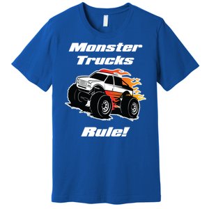 Monster Trucks Rule Gift With Fast Flame Great Gift Premium T-Shirt