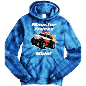 Monster Trucks Rule Gift With Fast Flame Great Gift Tie Dye Hoodie