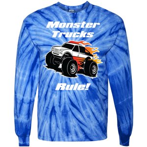 Monster Trucks Rule Gift With Fast Flame Great Gift Tie-Dye Long Sleeve Shirt