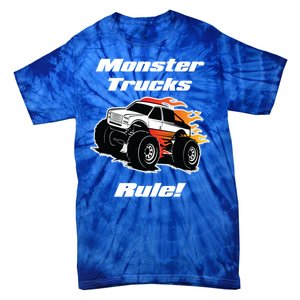 Monster Trucks Rule Gift With Fast Flame Great Gift Tie-Dye T-Shirt