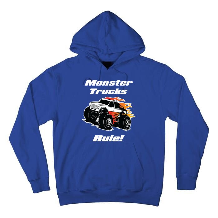 Monster Trucks Rule Gift With Fast Flame Great Gift Tall Hoodie