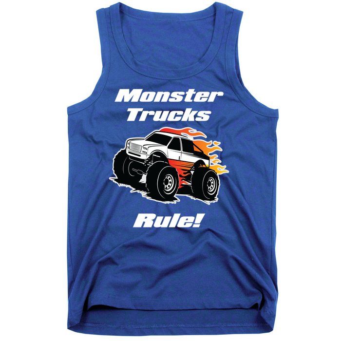 Monster Trucks Rule Gift With Fast Flame Great Gift Tank Top