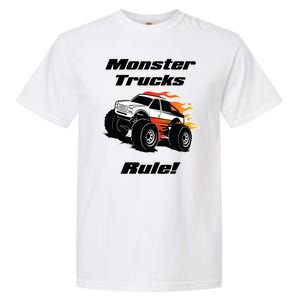 Monster Trucks Rule Gift With Fast Flame Great Gift Garment-Dyed Heavyweight T-Shirt