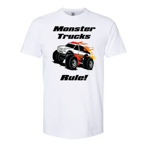 Monster Trucks Rule Gift With Fast Flame Great Gift Softstyle CVC T-Shirt