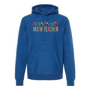 Math Teacher Retro Wildflowers Back To School Meaningful Gift Premium Hoodie